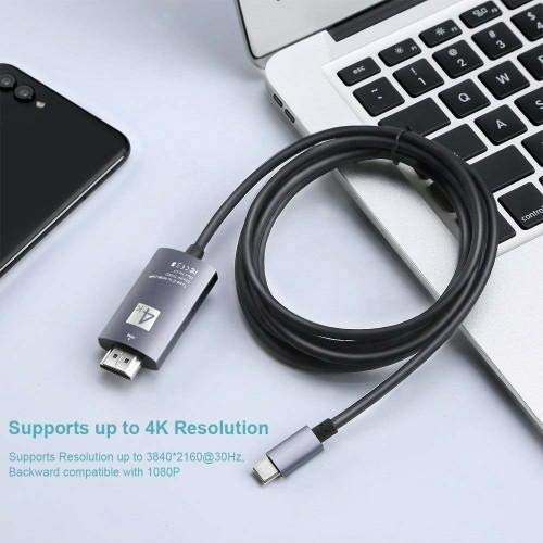 BoxWave Kábel, Kompatibilis: Lenovo IdeaPad Duett Chromebook (10.1 a - ZA6F) - SmartDisplay Kábel - USB-C-Típusú HDMI - (6 ft), USB