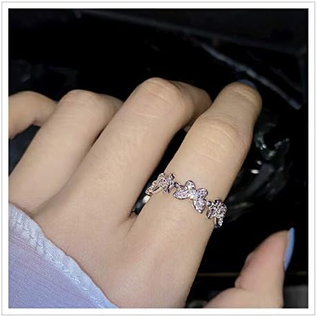 Cathercing Pillangó Gyűrű Női Ezüst Kristály Csülök Gyűrűk Bohém Gyűrűk Tini Lányok Közös Csomót Gyűrű Fél Napi Fesvital Ékszer