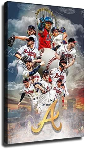 Atlanta Braves Baseball Bajnokság Poszter Sport Vászon Wall Art Kép Nyomtatási Art Dekoráció Nappali, Hálószoba Dekoráció Plakát (A,16x24inch-Vászon)