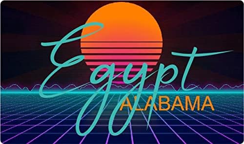 Egyiptom Alabama 2 X 1.25-Es Vinyl Matrica Stiker Retro Neon Design