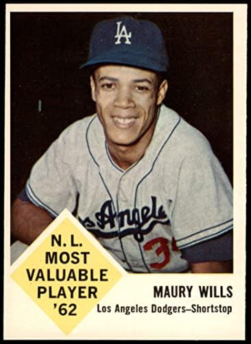 1963 Fleer 43 Maury Wills Los Angeles Dodgers (Baseball Kártya) EX/MT Dodgers