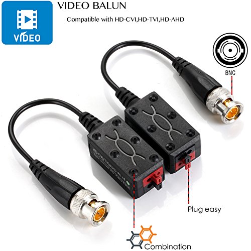 VIMVIP [Korszerűsített 4 Pár Osztott Közös Mini biztonsági kamera BNC HD-CVI/TVI/AHD Passzív Video Balun Adó