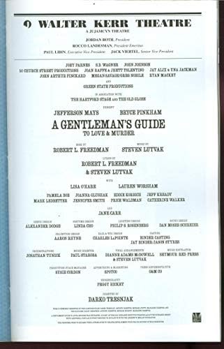 Egy Úriember Útmutató Szeretet & Gyilkosság, a Broadway Színlapot + Jefferson Mays, Bryce Pinkham, Lisa O ' hare, Lauren Worsham, Jane