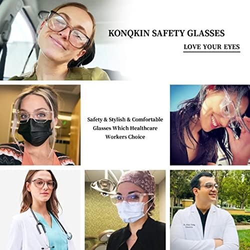 konqkin Biztonsági szemüveg, Védőszemüveg Nővérek Védő Szemüveg - Anti-Köd Négyzet alakú Keret, Elegáns, Tiszta Poharakat a Nők, Férfiak