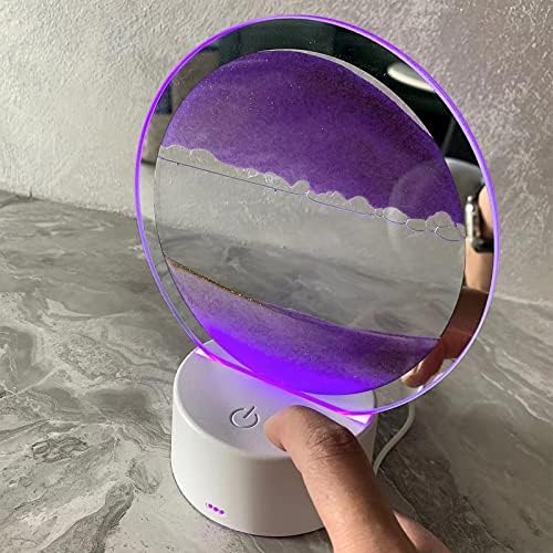 Neioaas Mozgó Homok Művészeti asztali Lámpa-3D-s Mély-Tengeri Sandscape Futóhomok Lámpa,360° Forgó 3D Homokóra Fények,7Color Változó Homok