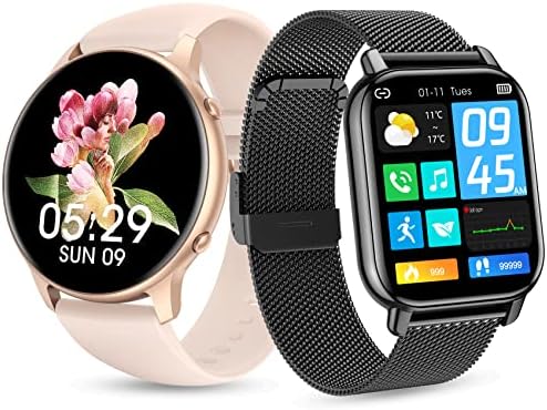 NiUFFiT Okos Órák a Nők, Kerek/Szögletes Fitness Tracker Smartwatch Android & iPhone Kompatibilis w/pulzusszám, Aludni, Monitor,
