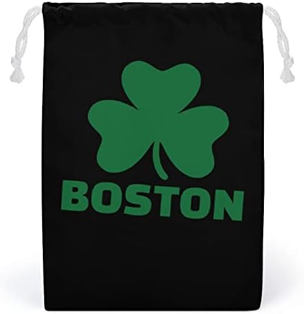 Boston Shamrock Vászon Tároló Táska Újrahasználható Zsinóros String Táska Tok Táska, Bevásárló Táska, Otthon, Utazás