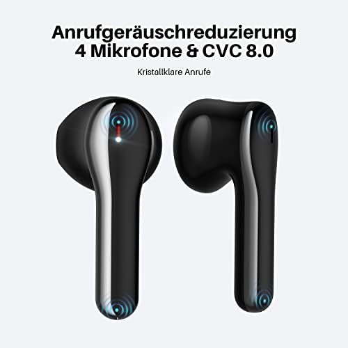 Tribit Vezeték nélküli Fülhallgató, Bluetooth 5.2 Fülhallgató Qualcomm QCC3040, 4Mics CVC 8.0 Hívás zajszűrő Kristálytiszta Hívásokat
