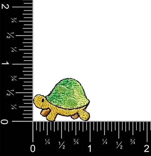 Mini/Kis Teknős - Zöld Foltok Shell - Gyaloglás Bal - Hímzett Vasalót Javítás