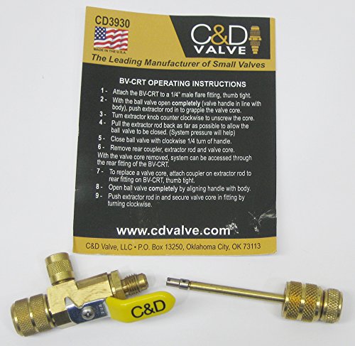 C&D Szelep CD3930 - 1/4 golyóscsap / Core-Eltávolító Eszköz (BV-CRT)