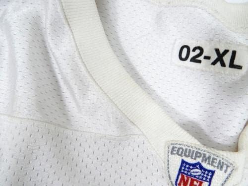 2002-ben a San Francisco 49ers Julian Peterson 98 Játék Használt Fehér Gyakorlat Jersey 1 - Aláíratlan NFL Játék Használt Mezek