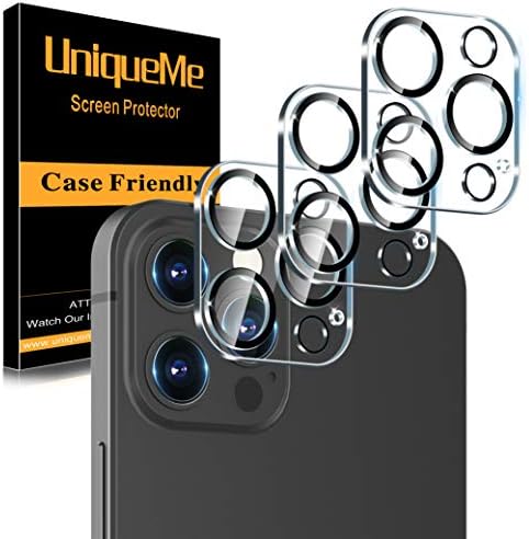 UniqueMe Kötegek iPhone 12 Pro Max 6.7 hüvelyk Esetben, képernyővédő fólia, Edzett Üveg + Kamera Lencséjét Védő