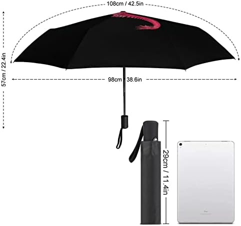 Vörös Sárkány 3 Redők Auto Nyitva Közel Anti-UV Esernyő Utazási Esernyő Hordozható Nyári Esernyő