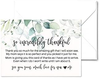 Zöld Baba Zuhany Köszönöm Kártyák (25 Db) Előretöltött Megjegyzés a Lány – Egyéni Notecards a Borítékok – Mondd, hogy Köszönöm, a Csecsemők,