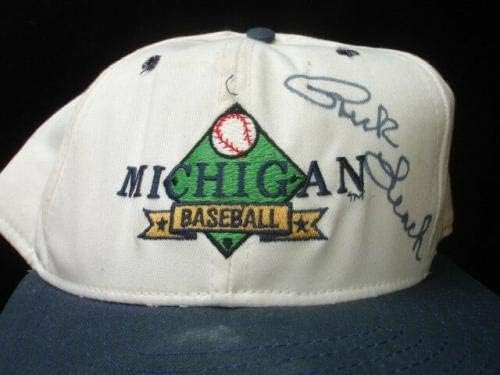 Rick Leach Dedikált Michigan Baseball Szuvenír Kalap B&E Holo - Dedikált MLB Kalapok