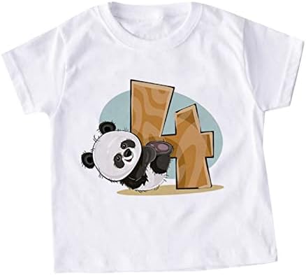 Top Gyerekek Fiú 4t Kisgyermek Fiúk Lányok Nyári Rövid Ujjú Panda Rajzfilm Nyomatok Pólók Felsők Outwear Kosárlabda Felső