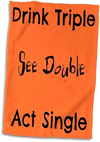 3dRose italt triple double törvény egyetlen fekete betűkkel narancs vissza - Törölköző (twl-201911-3)