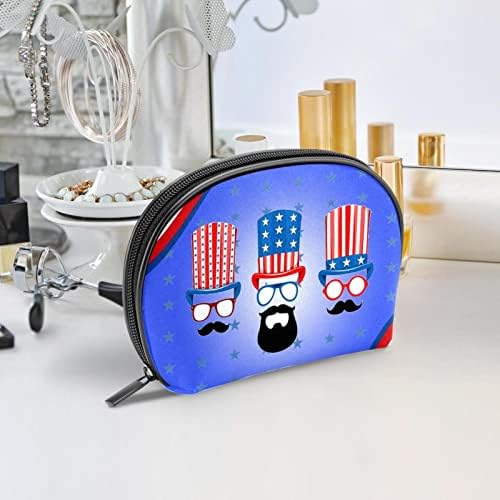 Amerikai Zászló Mintás Utazási Smink Táska Nagy Aranyos Hordozható Cipzár Utazási Tok Smink táska, Nők, Lányok, Smink Szervező Táska