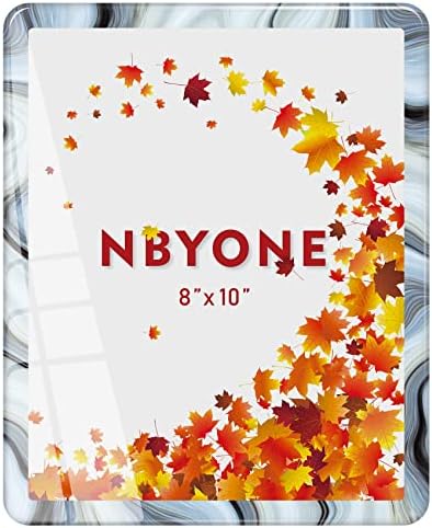 NBYONE 8X10 képkeret,Igazi Üveg képkeret Falra vagy Asztalra lakberendezési (8x10-es,Szürke+fehér)
