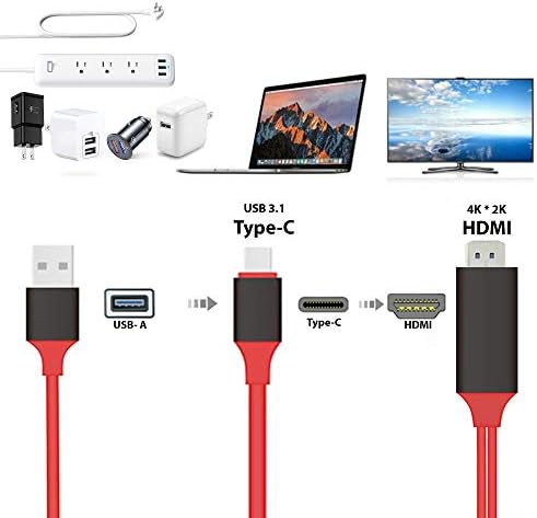 PRO USB-C HDMI-Kompatibilis Samsung Galaxy S10/S10e/S10+/S10 Plus/10 5G/Lite a 4k-s a hálózati Port, 6ft Kábel Teljes 2160p@60Hz,