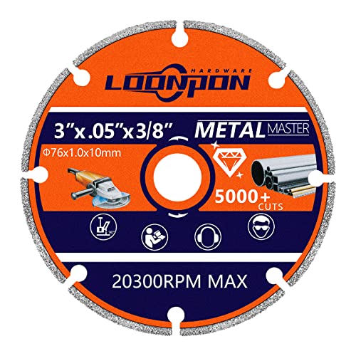 LOONPON 3 Inch Gyémánt Vágó Kerék Fém,Levágta Penge Acél,Rozsdamentes Acél, a Vas(az 3/8 Arbor)