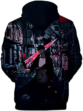 Comic Solo Szintező Kapucnis 3D-s Pulóver Női Férfi Melegítő Harajuku Streetwear Anime Ruhát (HJ01274,4XL)