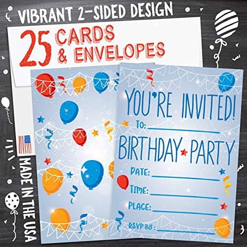 Meghívókat a Fiúk, Lányok, Gyerekek | 25 Meghívni Kártyák Borítékok | Születésnapi Party Kellékek