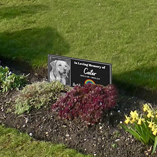 Személyre szabott Pet sírkő 12x6 cm Fekete Gránit Kutya Sírkő Pet Sírkő Macska Síron Macska Memorial Garden Emléktábla, az