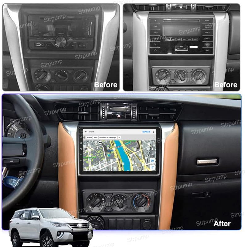 9 4+64 gb-os Android 10 Dash Autó Sztereó Rádió Alkalmas Toyota Fortuner 2 2015 16 17 2018 GPS Navigációs fejegység Carplay Android