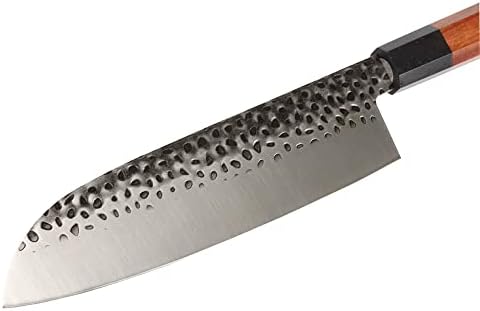 Masalong 8 inch Kalapált Séf Kés Szett Kni240 8Cr18Mov Rendkívül Éles Főzés Kés (7 inch Santoku kés)