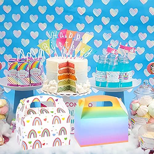 umoni 12db Rainbow Party Ajándék Kezelni Dobozok Szivárvány Téma Candy Komámasszony Dobozok Retro Egyszarvú Szivárvány Születésnapi