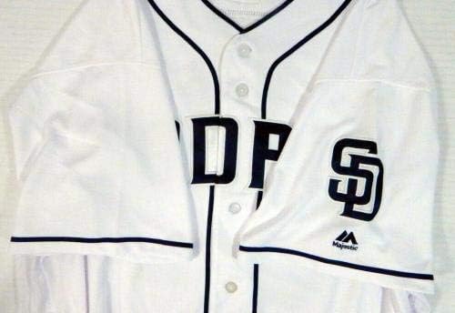 2017 San Diego Padres Zach Lee 57 Játék Használt Fehér Jersey SDP1117 - Játék Használt MLB Mezek