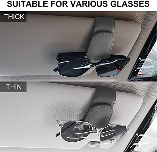 SUNCARACCL 2 DB Napszemüveg tartó Autós Napellenző, Mágneses Bőr Szemüveg Fogas Klip Autó, Alkalmas Különböző Méretű Szemüveget,