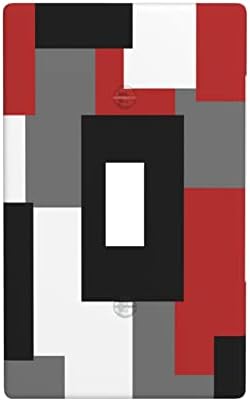 WOZAINEE Kapcsoló Kapcsoló Falon takarólemezt Absztrakt Piros, Fehér, Fekete Tömb,1-es Kapcsoló Falon takarólemezt Dekoratív Egyetlen