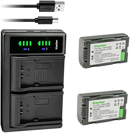 Kastar 2-Pack Akkumulátor LTD2 USB Töltő Kompatibilis Hitachi DZ-BP08, DZ-BP16, DZ-BP28 Akkumulátor, Hitachi DZ-MV208, DZ-MV208E,