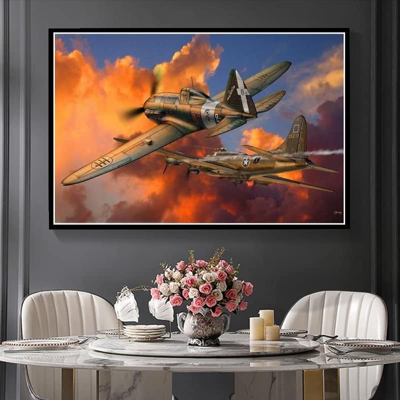 Bombázó Harcos Katonai Repülőgép DIY 5D Gyémánt Festmény Készletek DIY Művészeti Kézműves Haza Fali Dekor, Születésnapi Ajándékok