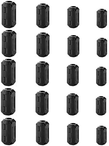 XShine Csomag 20 Clip-on Ferrit Gyűrű Core Fekete RFI EMI Zaj Szupresszor Kábel, Klip 5mm/7mm/9mm/13mm Átmérőjű Kábel