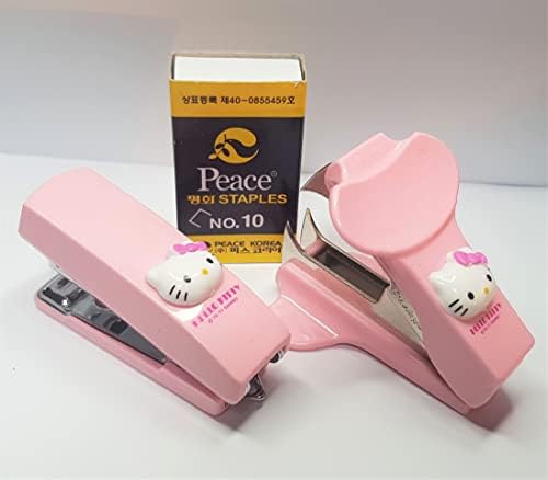 Sanrio Korea Hello Kitty Hivatal Iskolai Írószerek Tűzőgép + Vágott Eltávolító + Kapocs Szett, Rózsaszín