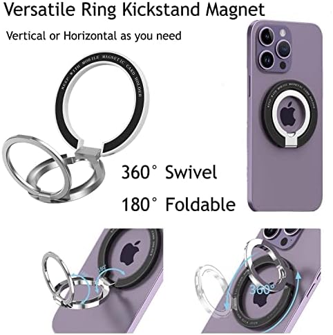 Fonessary Mágneses Telefon Gyűrű Jogosultja Markolat Állvány iPhone 14 13 12 Magsafe,Kompatibilis Vezeték nélküli Töltés(Dupla Gyűrű