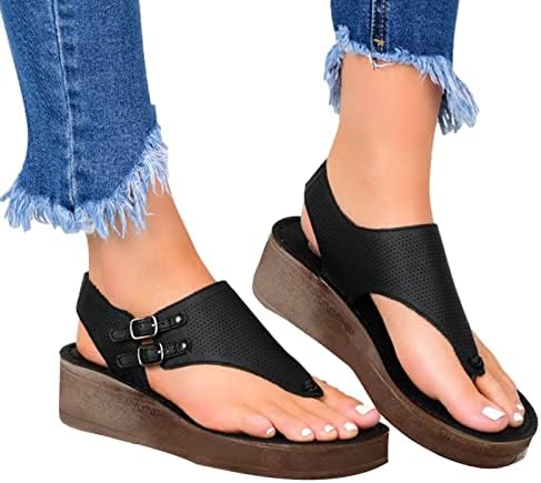 ZHISHILIUMAN Női Ék Flip-Flop papucs, Szandál a talpbetét Kényelmes Ortopéd Kényelmes Szandál Platform Lapos Cipő