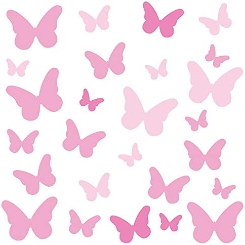 Pillangók Fali Matricák 25pcs Árnyalatú Rózsaszín - Szobák, valamint Matricák