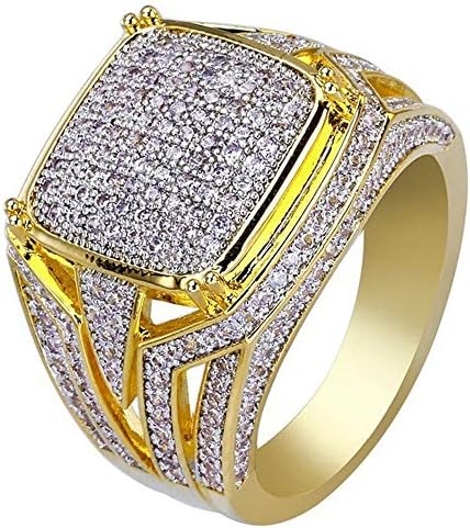A férfiak karikagyűrűt Divat Tér Cirkónia Eljegyzési Gyűrű, Férfi Üzleti Szimulált Gyémánt Gyűrű Születésnapi Ajándékok Ígéret