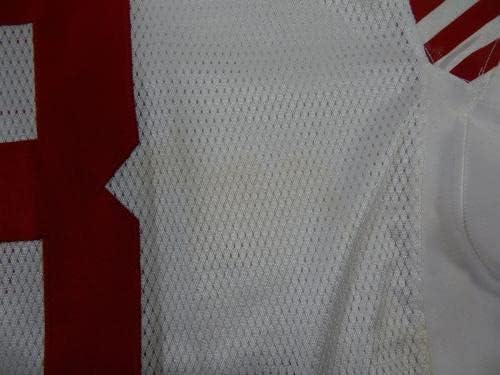 2009-ben a San Francisco 49ers Reed 3 Játék Kiadott Fehér Jersey 46 DP23390 - Aláíratlan NFL Játék Használt Mezek