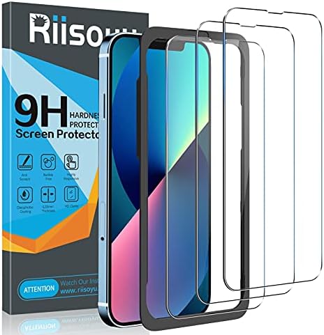 Riisoyu 3 Csomag képernyővédő fólia Kompatibilis az iPhone 13 /iPhone 13 Pro (6.1 colos), 9H Keménységű Edzett Üveg kijelző
