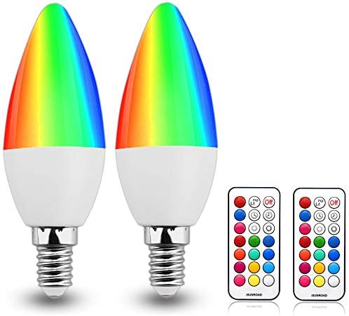 RGB E12 Villanykörte Gyertyatartót LED Izzók Szabályozható 3W-os RGBW E12 színváltó Izzó Gyertya Bázis E12 Színes Izzó RGB+Meleg Fehér C35 Gyertyatartót