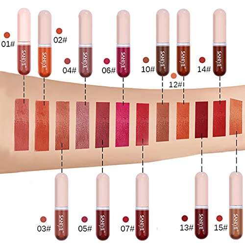 Matt Szájfény Szett 3Pcs Mini Kapszula, Hosszan Tartó Magas Pigmentált tapadásmentes Kupa Lip Tint Smink Ajándékok a Nők, Lányok