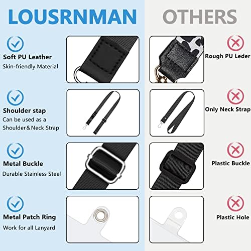 Lousrnman Telefon, Zsinór, Egyetemes 2× Kors mobiltelefon Zsinór a Nők, 2× Telefon Csuklópántot, majd 8× PVC Patch Kompatibilis a Legtöbb