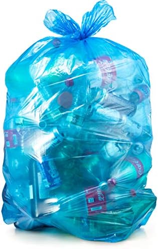 Újrahasznosítás szemeteszsák 55 Liter, (50 Táskák w/Kapcsolatok) Nagy, Kék, Műanyag Szemetes Zsák