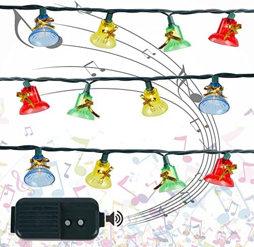 Ragyogj Csillag Készlet 30 Karácsonyi Zenei Bell String Fények, 25 Klasszikus karácsonyi szám, 7 Funkciók Tiszta Izzó Zöld Fény Többszínű