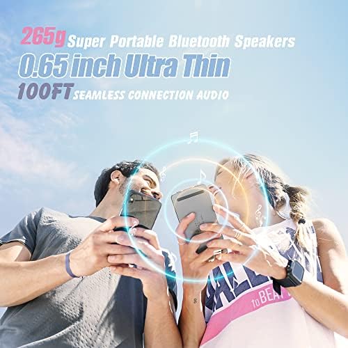 DUVOSS Bluetooth Hangszóró, 0.65 hüvelykes Ultra-Vékony Kis Hordozható Vezeték nélküli Hangszóró, Sztereó Hang, IP67 Vízálló, Tartós, Bluetooth